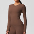 Vanir Long Sleeve Top front view, Chestnut Color