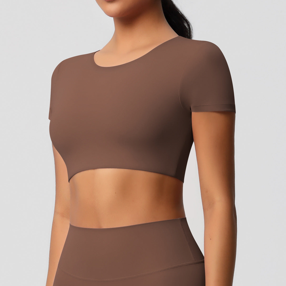 Vanir Cropped Tee front view, Chestnut