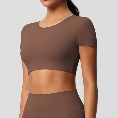 Vanir Cropped Tee front view, Chestnut