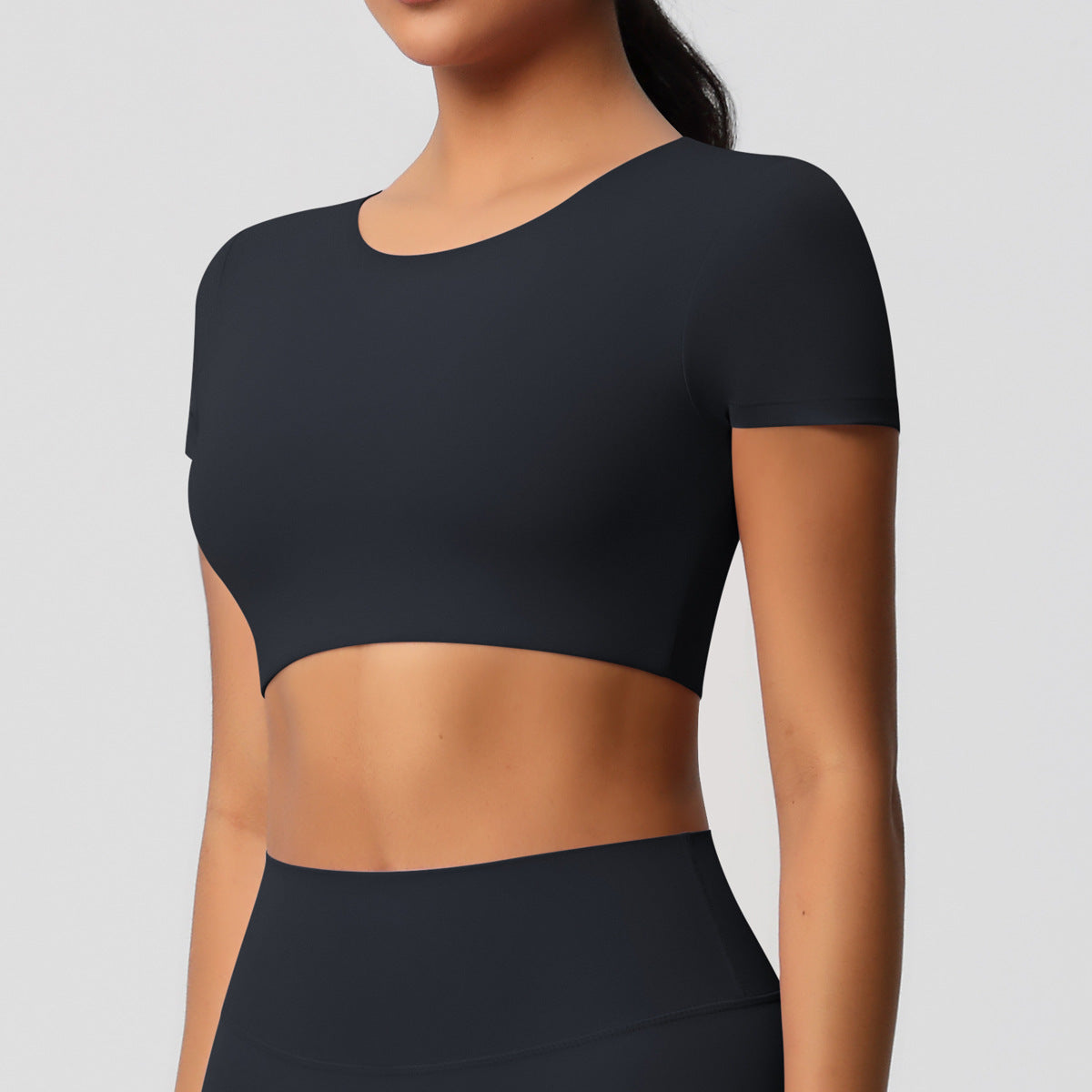 Vanir Cropped Tee back detail, Chestnut